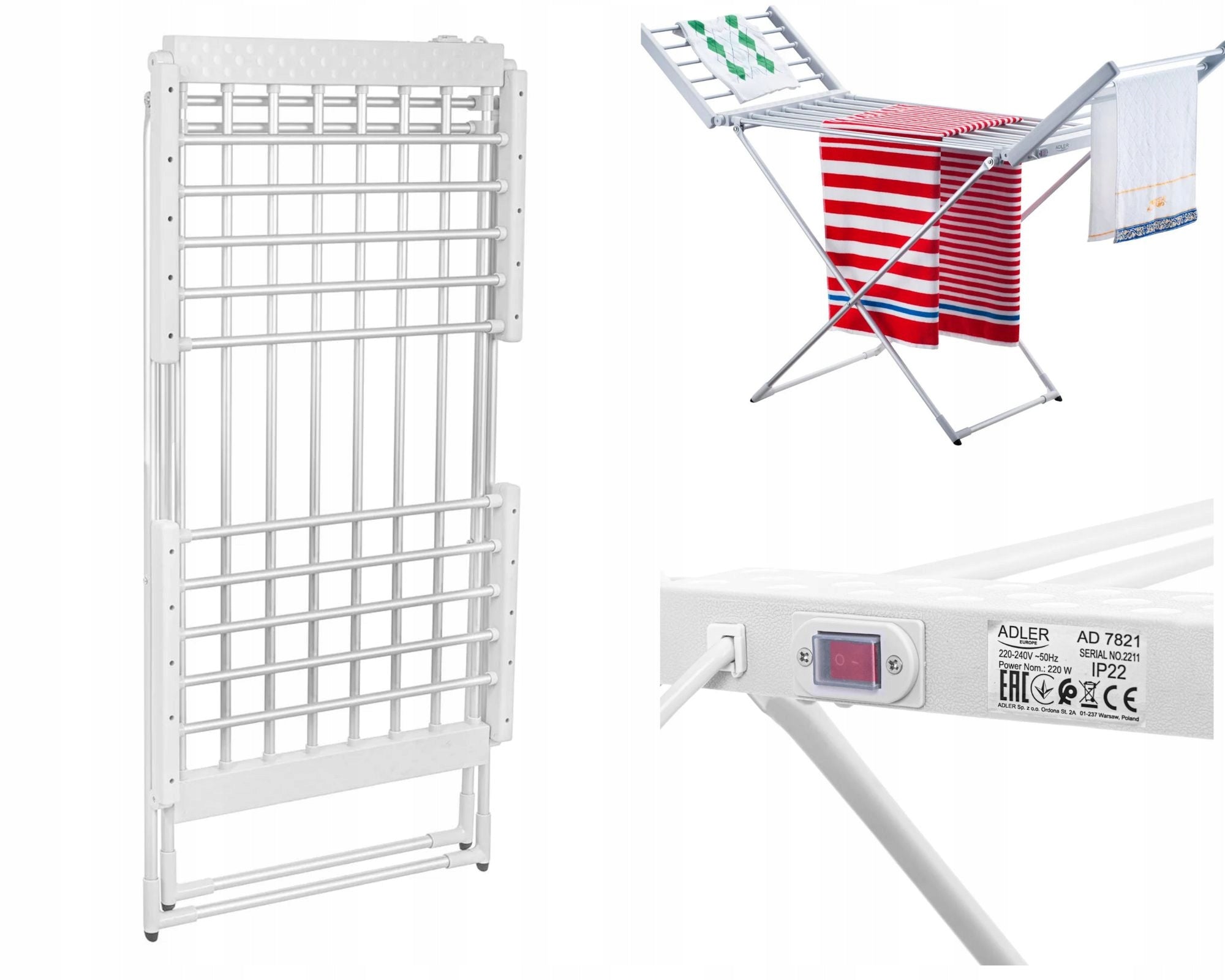 AD 7821 Sulankstomas elektrinis drabužių džiovintuvas