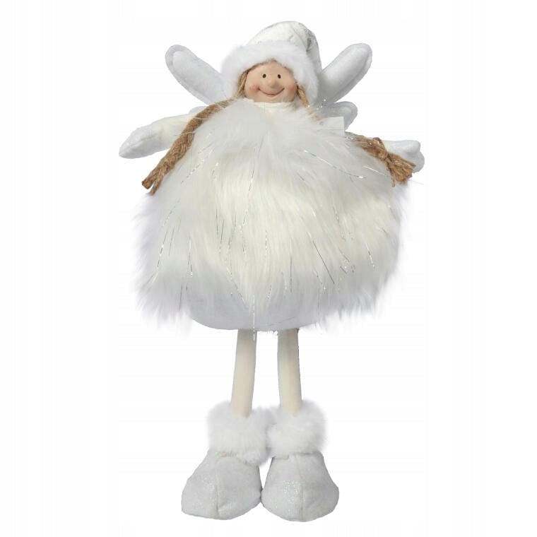 Baltas angelas, fėja, elfė, stovinti 46 cm, dekoracija, figūrėlė, talismanas, dovana