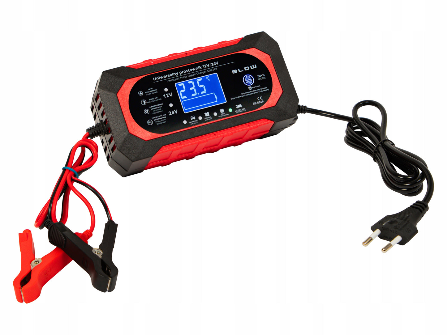 AUTOMATINIS IŠMANUS AKUMULIATORIŲ Įkroviklis Įkrovimo įrenginys LCD 24V 12V 8A