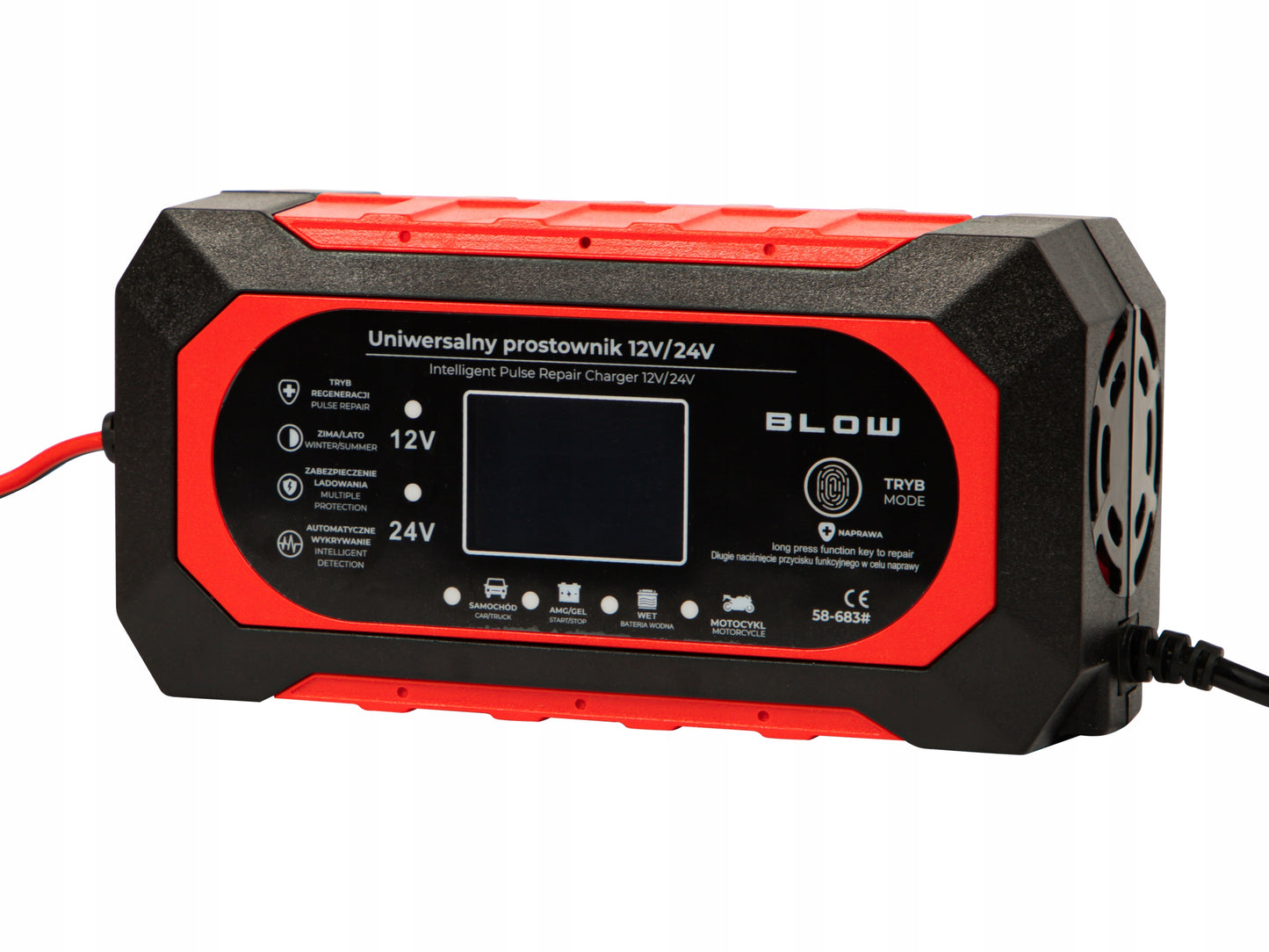 AUTOMATINIS IŠMANUS AKUMULIATORIŲ Įkroviklis Įkrovimo įrenginys LCD 24V 12V 8A