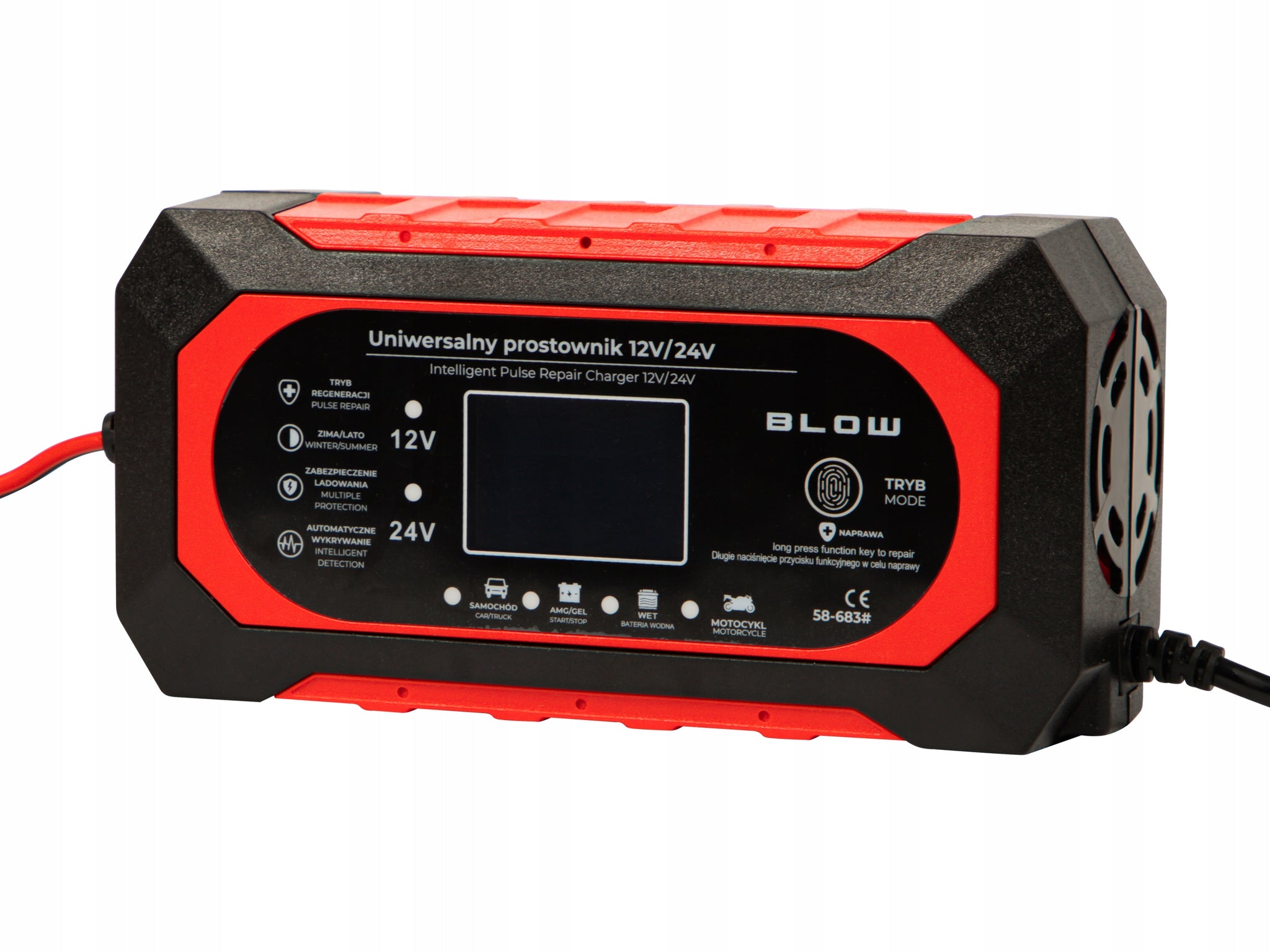 AUTOMATINIS IŠMANUS AKUMULIATORIŲ Įkroviklis Įkrovimo įrenginys LCD 24V 12V 8A