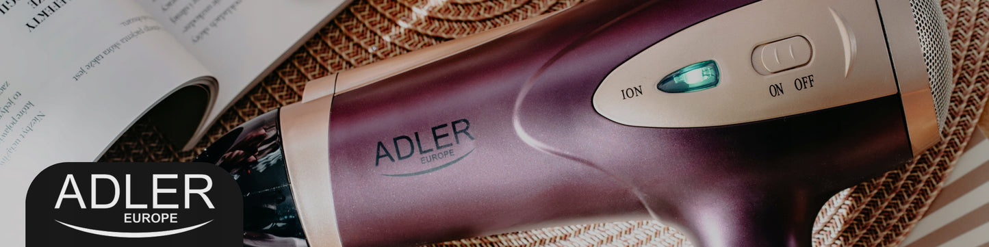 Adler Plaukų džiovintuvas JONIZACIJA 2400W Šaltas oras Difuzorius + Plaukų tiesintuvas