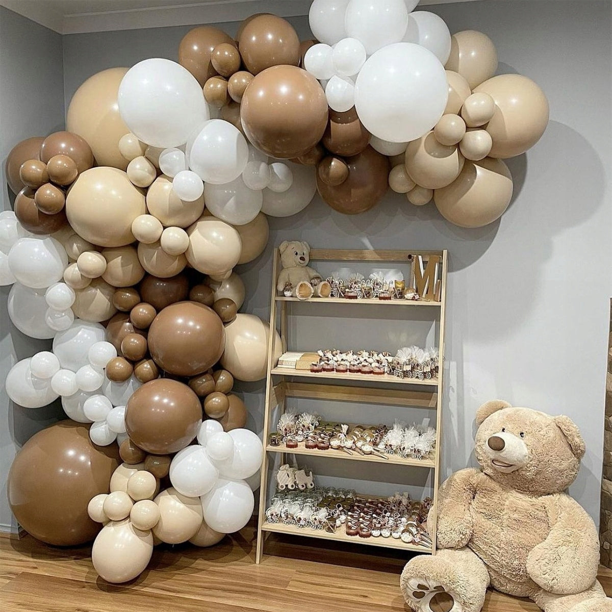 BALIONŲ GIRLIANDA RUDOS BEŽVĖ BALIONAI KRIKŠTYNOMS, METINĖMS IŠKILMĖMS, VESTUVĖMS, VEDYBOMS