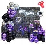 BALIONAI HIMINĖ DEKORACIJA: Violetiniai, juodi, sidabriniai balionai gimtadienio šventei, lankui. vaikams