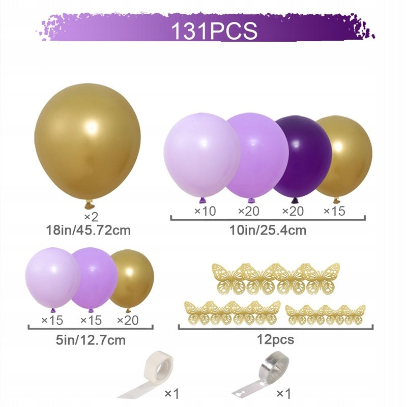 BALIONAS CHROME VIOLETINĖ GINTARAS SU DRUGELIAIS KŪDIKIŲ VAKARĖLIUI, PIRMAJAM GIMTADIENIUI, VESTUVĖMS