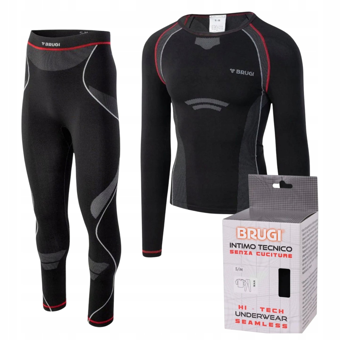 Vyriški termoaktyvūs apatiniai drabužiai BRUGI, komplektas viršus ir apačia, termo apranga žiemai