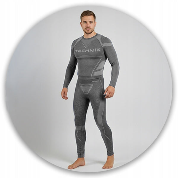 Termoaktyvus apatinis trikotažas vyrams, termo komplektas: ilgos kelnės, termo marškinėliai