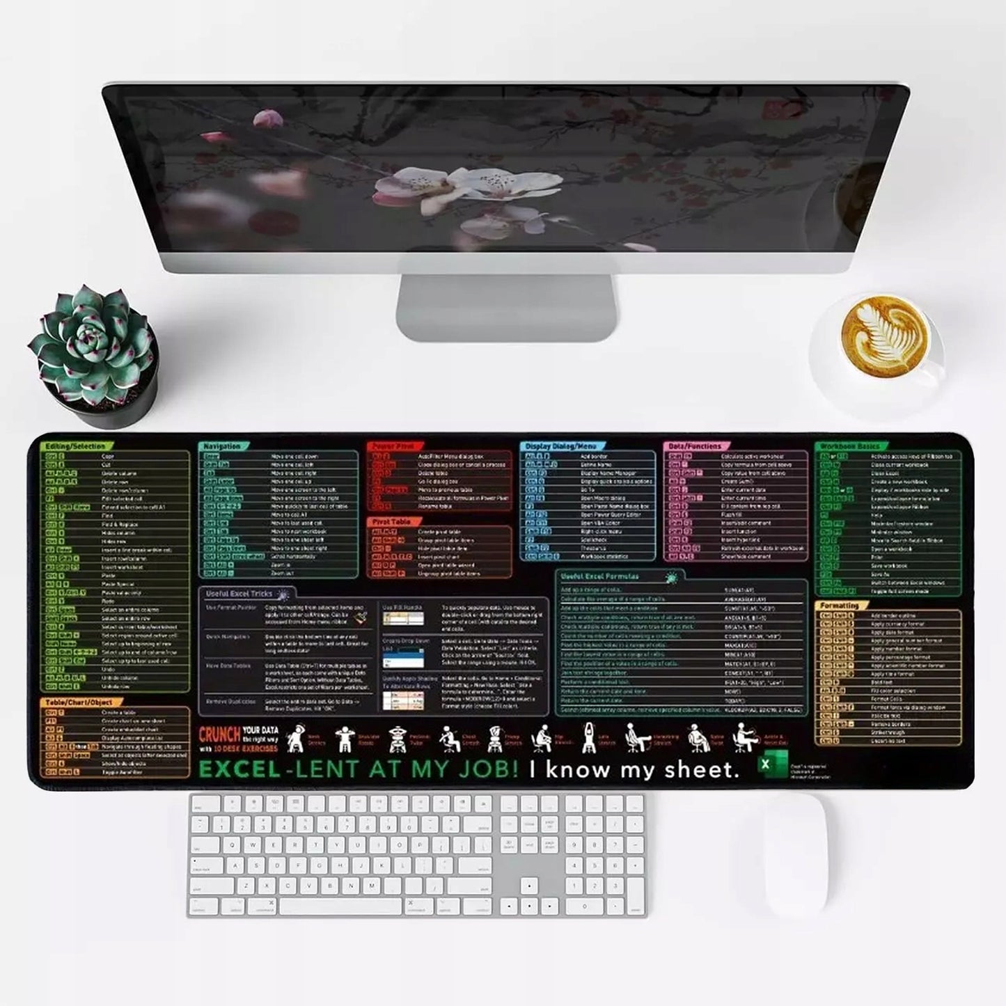 STALINIS PAGRINDAS SU TRUMPINTAIS PAVADINIMAIS IŠ "EXCEL" – KOMPIUTERIS, BIURAS, NAMAI 40X90CM