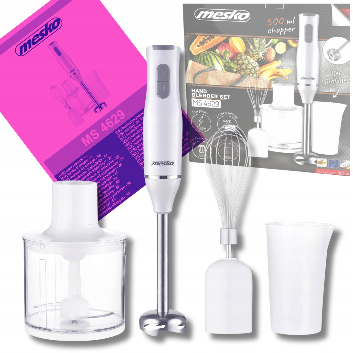 Rankinis blenderis maišytuvas Daugiafunkcis Smulkintuvas Plaktuvas Turbo Plieniniai