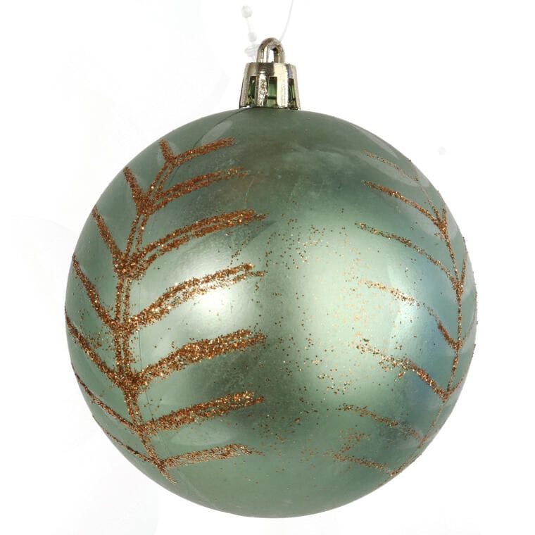 Plastikiniai Kalėdiniai burbulai 12 vnt. 8 cm žalių spalvų mišinys Kalėdoms ant eglutės, puošybai