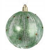 Plastikiniai Kalėdiniai burbulai 12 vnt. 8 cm žalių spalvų mišinys Kalėdoms ant eglutės, puošybai