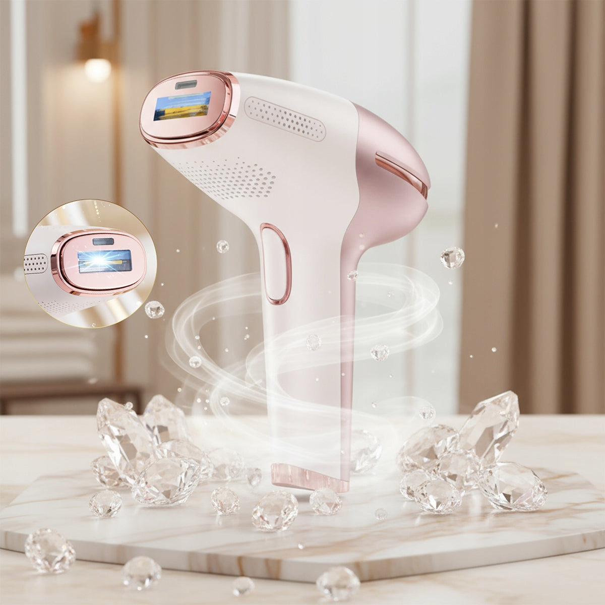 BOSTE IPL lazerinis epiliatorius nuolatinis epiliavimas su odos jutikliu ir vėsinimu