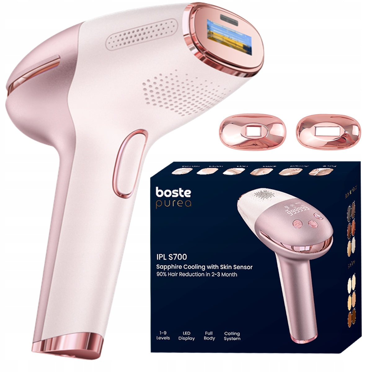 BOSTE IPL lazerinis epiliatorius nuolatinis epiliavimas su odos jutikliu ir vėsinimu
