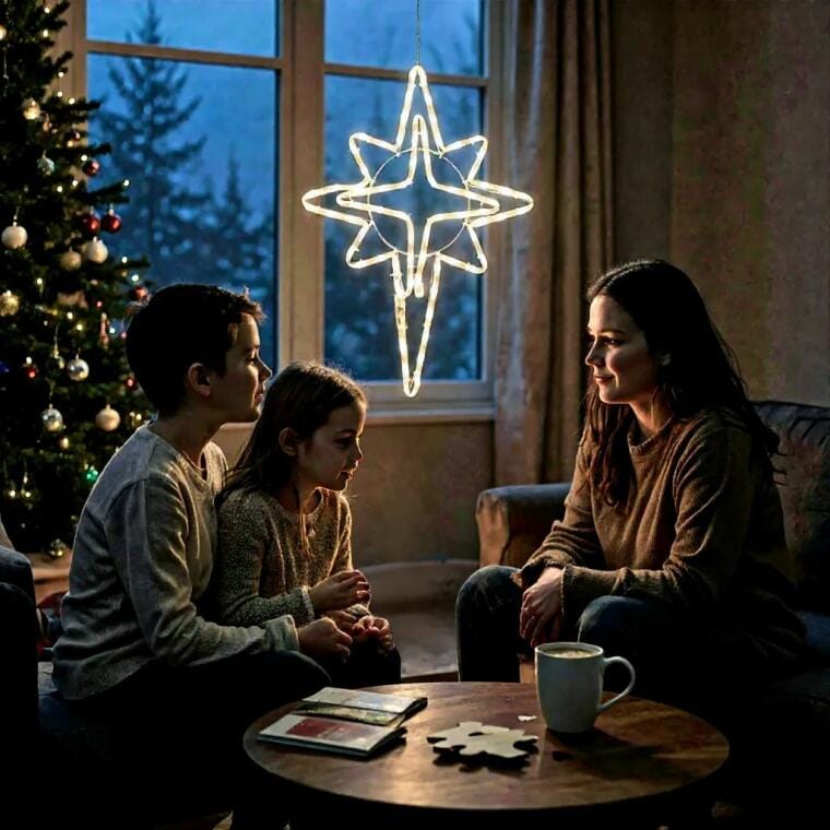 Kalėdinė LED gyvatuko dekoracija Betliejaus žvaigždė, 60 cm