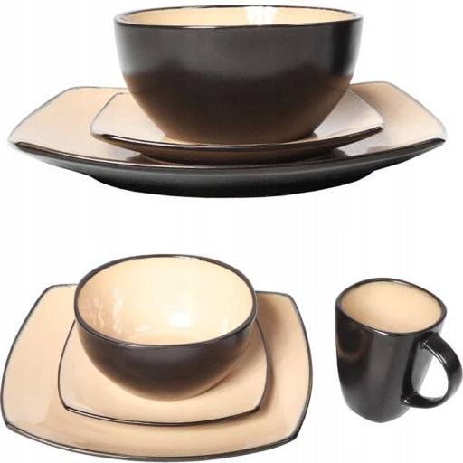 RUDOS IR BEŽALĖS STALO REIKMENŲ RINKINYS, PIETŲ SERVIRAVIMO RINKINYS, DESERTINĖS LĖKŠTĖS Goliat