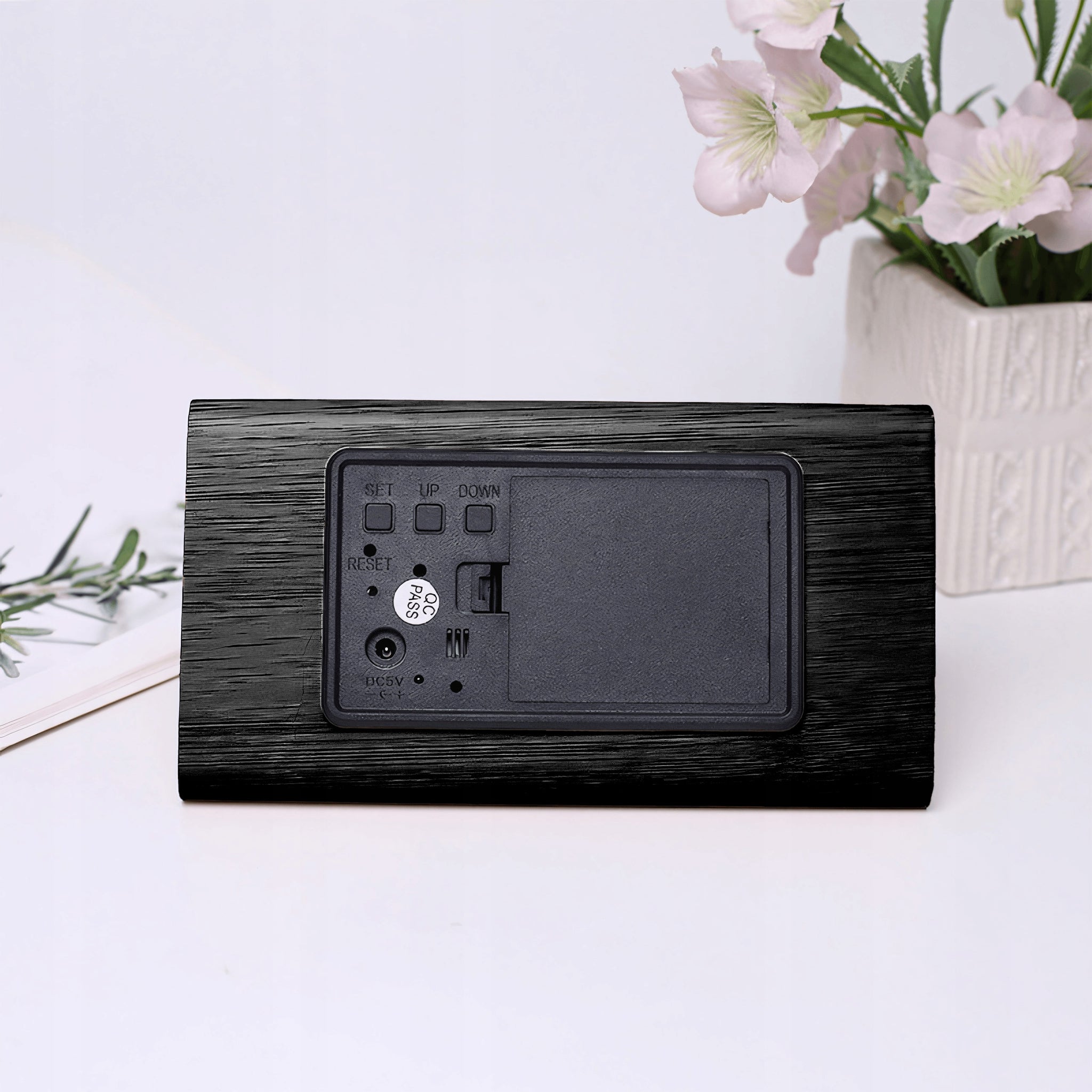 ELEKTRONINIS ŽADINTUVAS TERMOMETRAS SIGNALIZACIJA SKAITMENINIS STOVASIS LAIKRODIS TYLUS