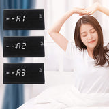 ELEKTRONINIS ŽADINTUVAS TERMOMETRAS SIGNALIZACIJA SKAITMENINIS STOVASIS LAIKRODIS TYLUS