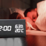 ELEKTRONINIS ŽADINTUVAS TERMOMETRAS SIGNALIZACIJA SKAITMENINIS STOVASIS LAIKRODIS TYLUS