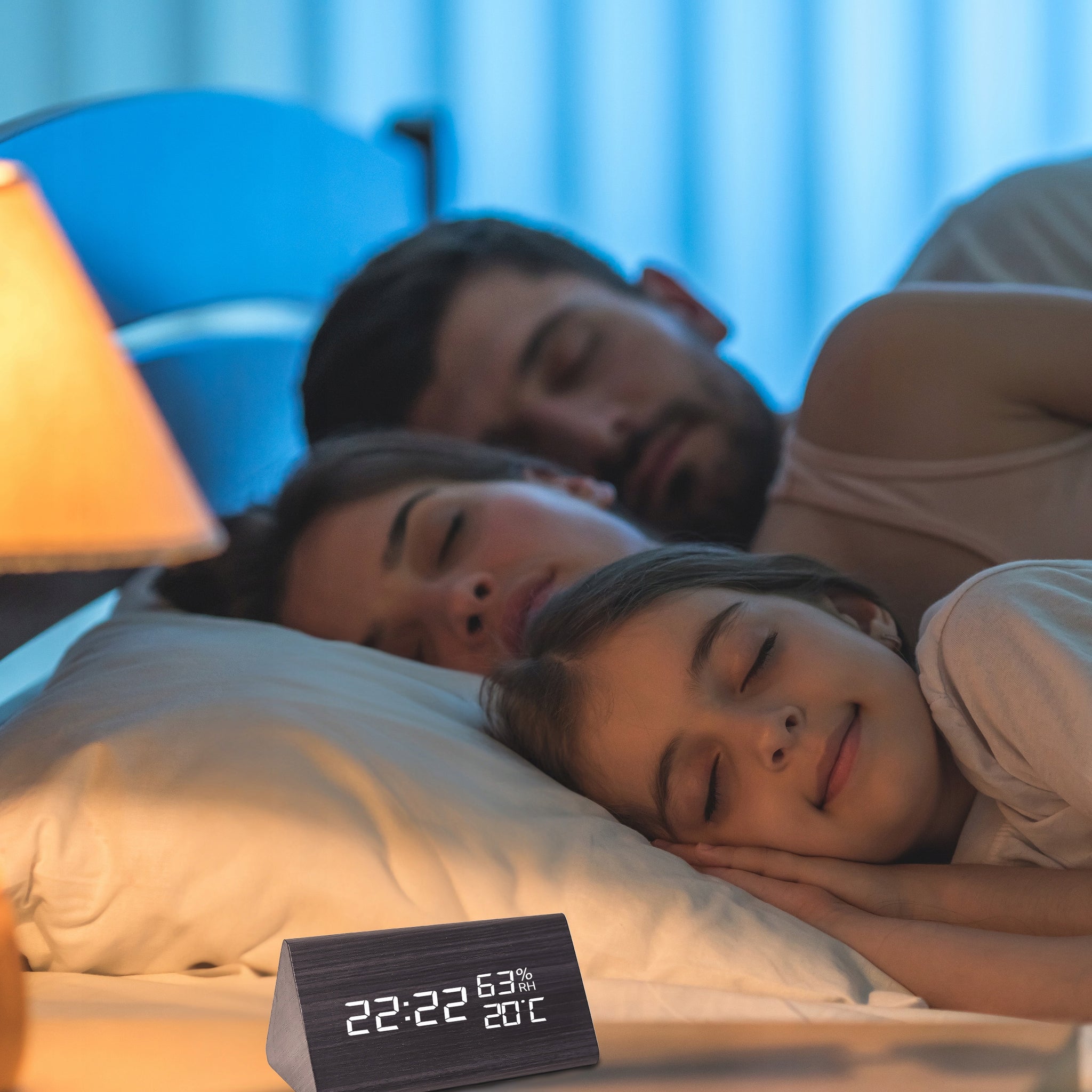 ELEKTRONINIS ŽADINTUVAS TERMOMETRAS SIGNALIZACIJA SKAITMENINIS STOVASIS LAIKRODIS TYLUS