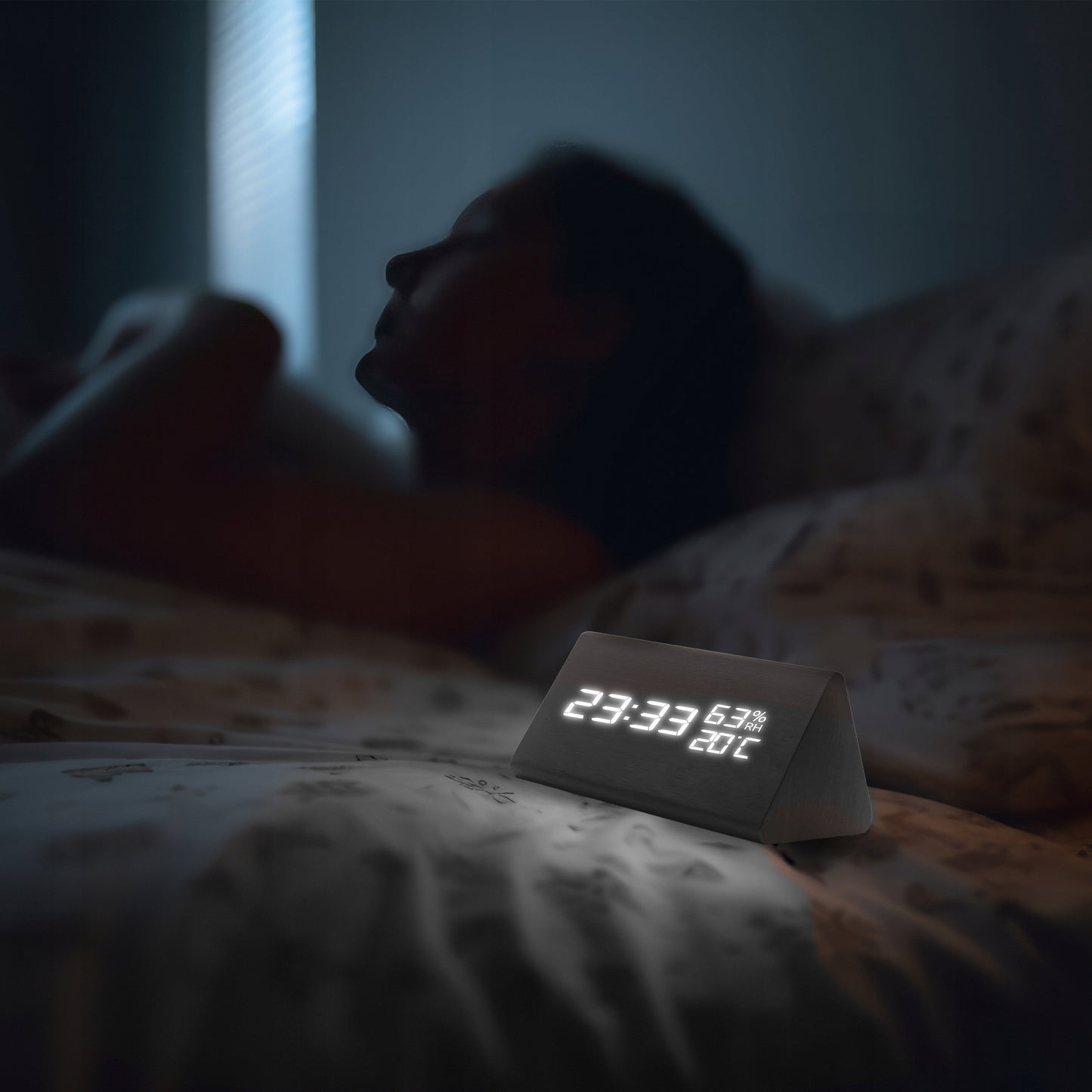 ELEKTRONINIS ŽADINTUVAS TERMOMETRAS SIGNALIZACIJA SKAITMENINIS STOVASIS LAIKRODIS TYLUS