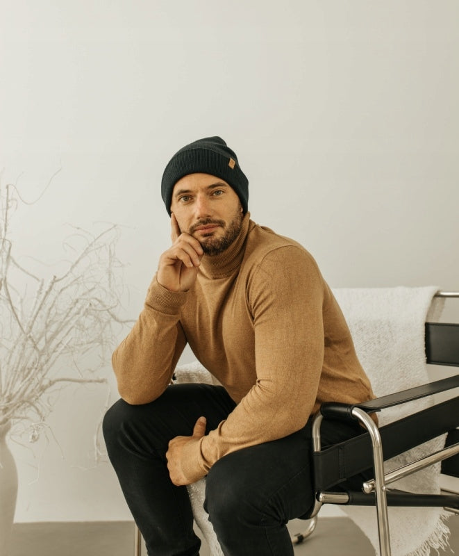 Betlewski Vyriesiama vyriška kepurė žiemai, dviejų sluoksnių, šilta, stilinga, atspari