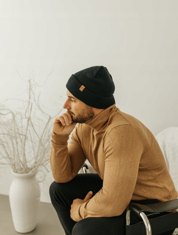 Betlewski Vyriesiama vyriška kepurė žiemai, dviejų sluoksnių, šilta, stilinga, atspari