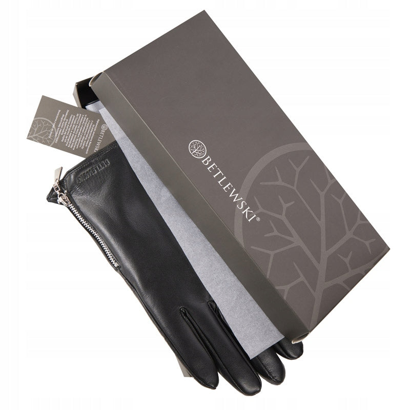 Betlewski Moteriškos odinės pirštinės madingos žiemai priglundančios prie rankos