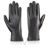 Betlewski Moteriškos odinės pirštinės madingos žiemai priglundančios prie rankos