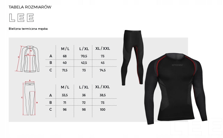 Termoaktyvus apatiniai drabužiai vyrams, termo komplektas, dydis L/XL, SPOKEY LEE