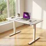 Elektrinis reguliuojamas rašomasis stalas 100x60 Spacetronik atminties funkcija baltas