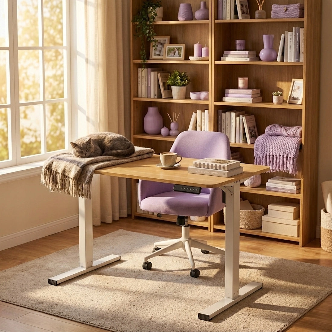 Elektrinis reguliuojamas stalas 100x60 Spacetronik su atmintimi, Ąžuolas Artisan