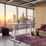 Elektrinis staliukas 120x60 Spacetronik su atmintimi, baltas