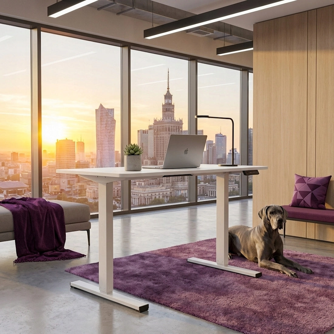 Elektrinis staliukas 120x60 Spacetronik su atmintimi, baltas