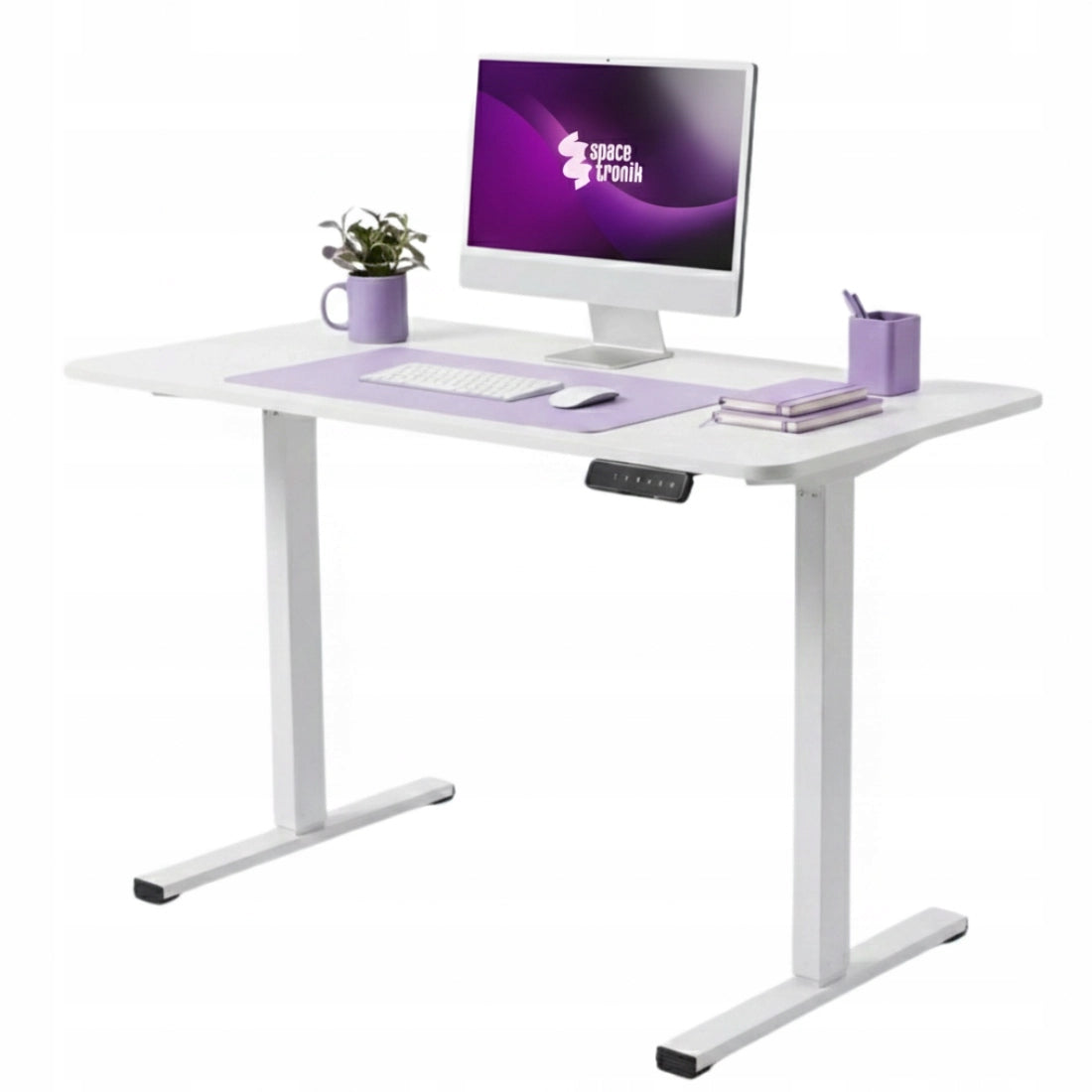 Elektrinis staliukas 120x60 Spacetronik su atmintimi, baltas