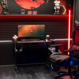 Mažas žaidimų stalas 100cm + laikikliai ir kilimėlis DIABLO X-MATE 1000 Juodas