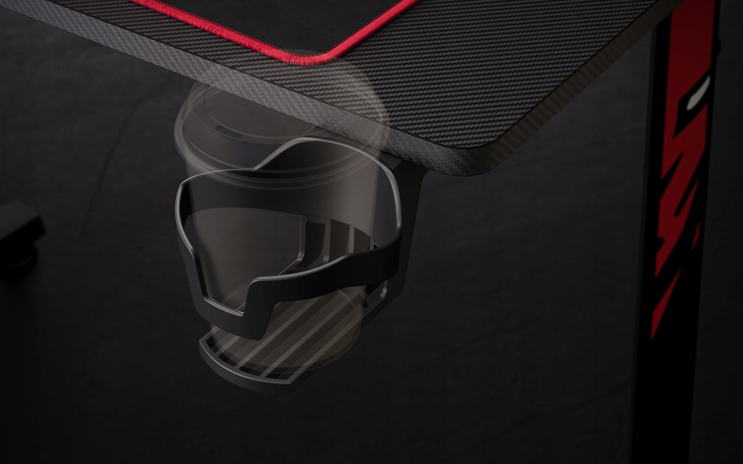 Mažas žaidimų stalas 100cm + laikikliai ir kilimėlis DIABLO X-MATE 1000 Juodas