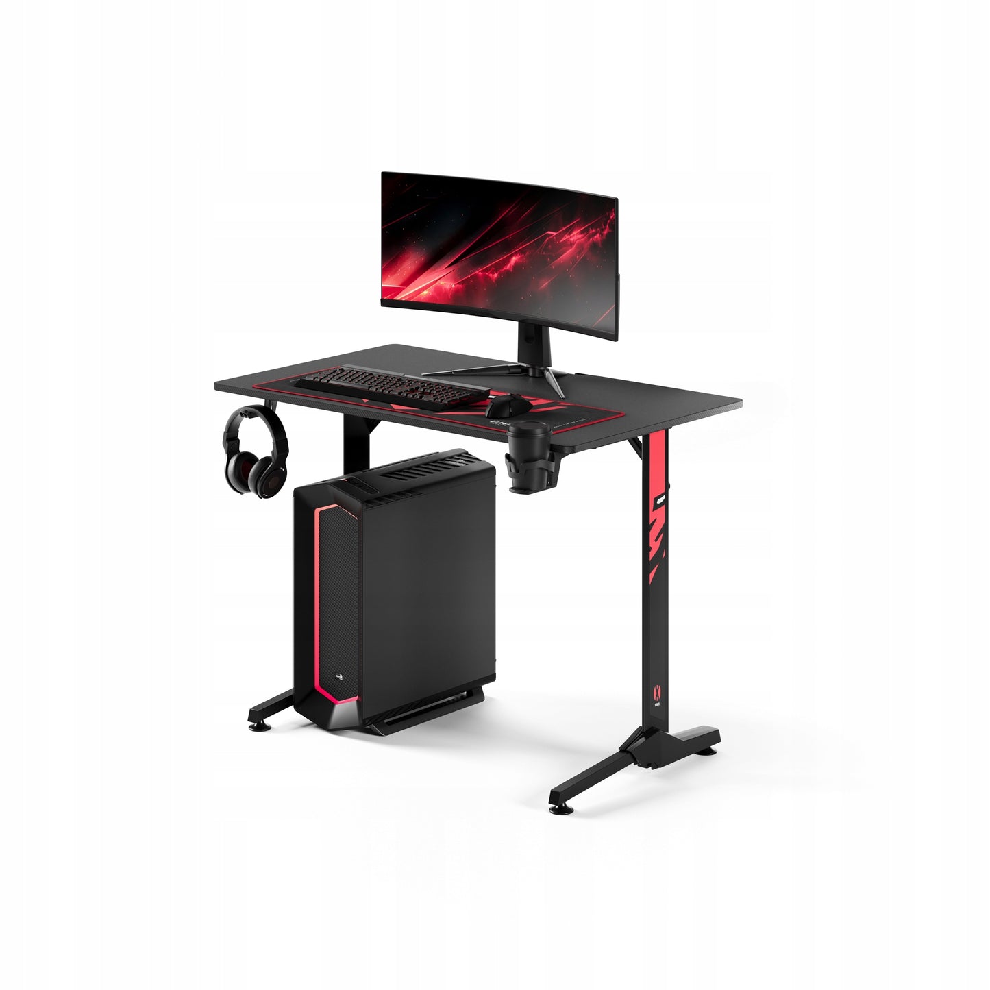 Mažas žaidimų stalas 100cm + laikikliai ir kilimėlis DIABLO X-MATE 1000 Juodas