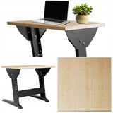 Reguliuojamas stalas biurui, dirbtuvems, studijai 695x500 Juoda/Klevas