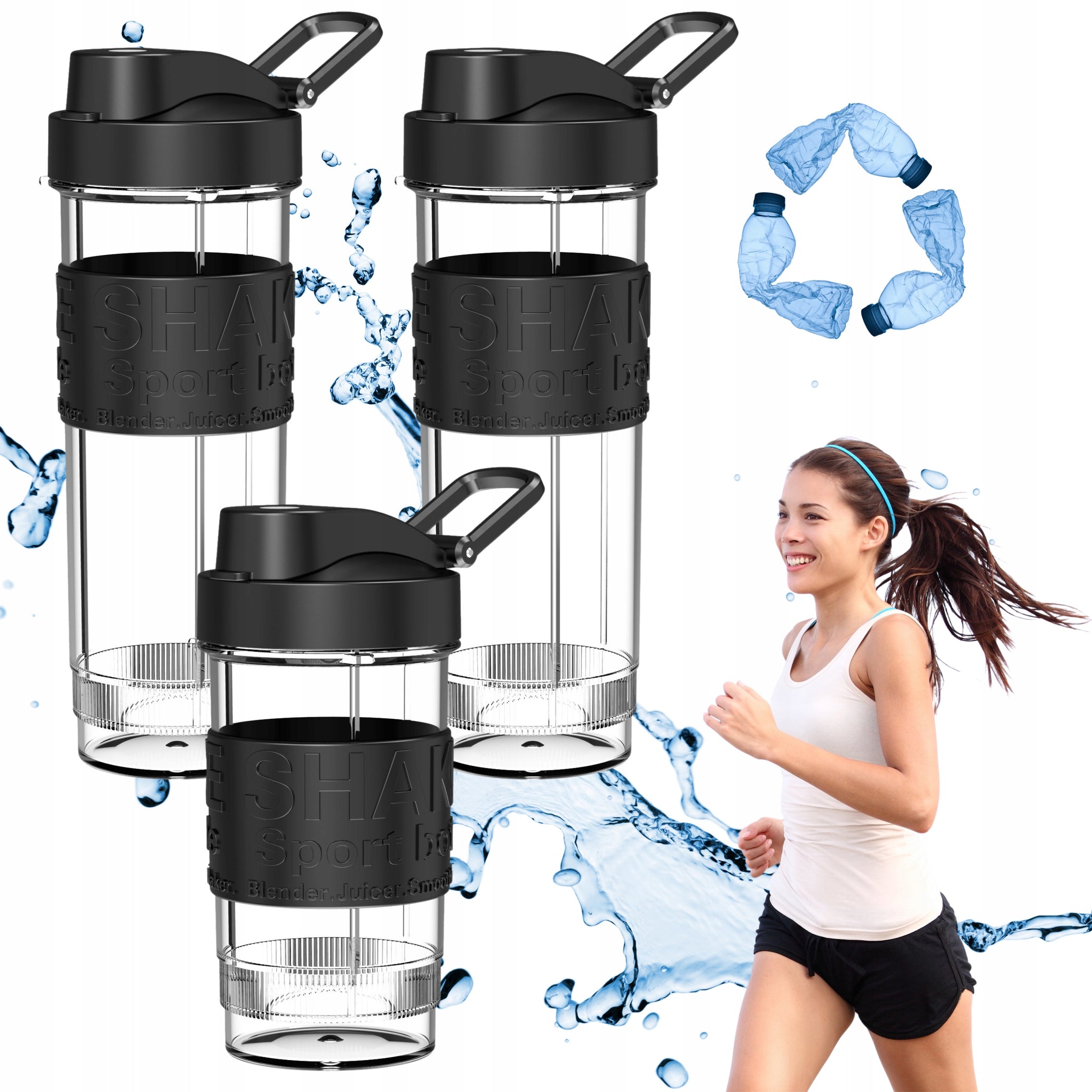 Virtuvinis stiklinis blenderis su 3 ąsotėliais, smulkintuvu, sulčiaspaude ir ledo smulkinimo funkcija