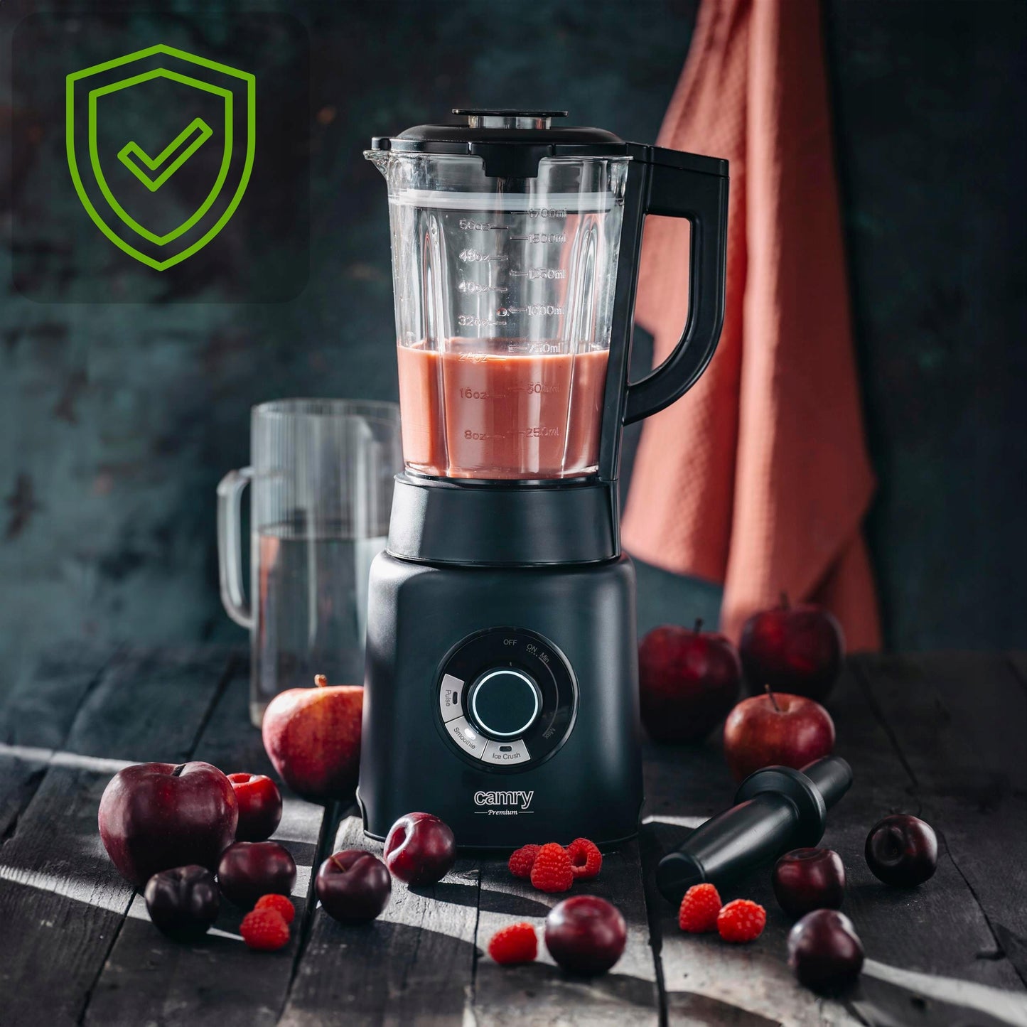 Stiklinis blenderis 1,7L Camry Galingas 2000W | Malti ledą | 3 programos