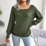 Moterisks megztukas "sweterkowa" - šilta, rudens/ žiemos, žalia, su sagomis