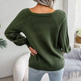 Moterisks megztukas "sweterkowa" - šilta, rudens/ žiemos, žalia, su sagomis