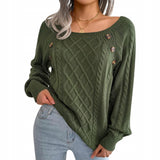 Moterisks megztukas "sweterkowa" - šilta, rudens/ žiemos, žalia, su sagomis