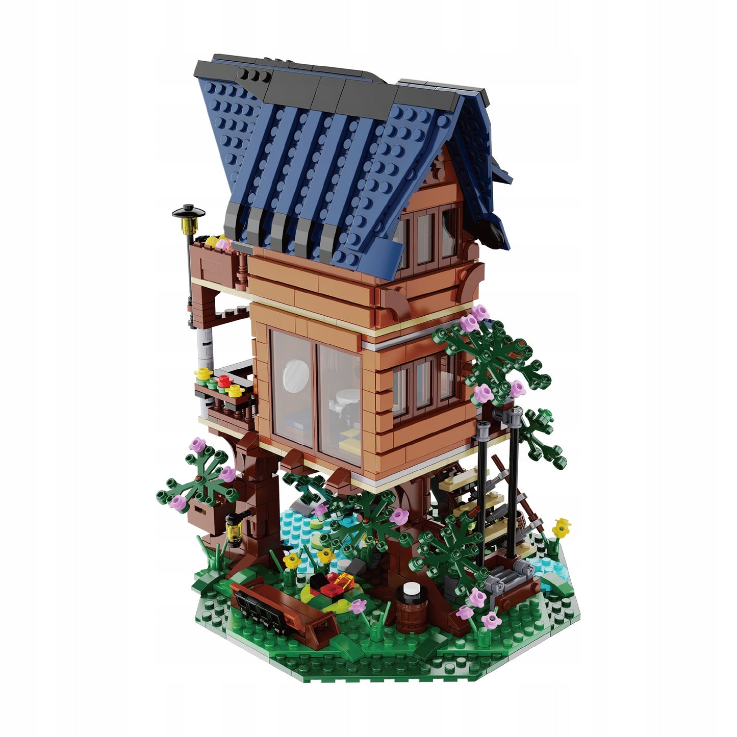 CADA Konstrukcinės kaladėlės 4in1 Keturi metų laikai, Didelis namelis ant medžio su LED, 1155 detalės