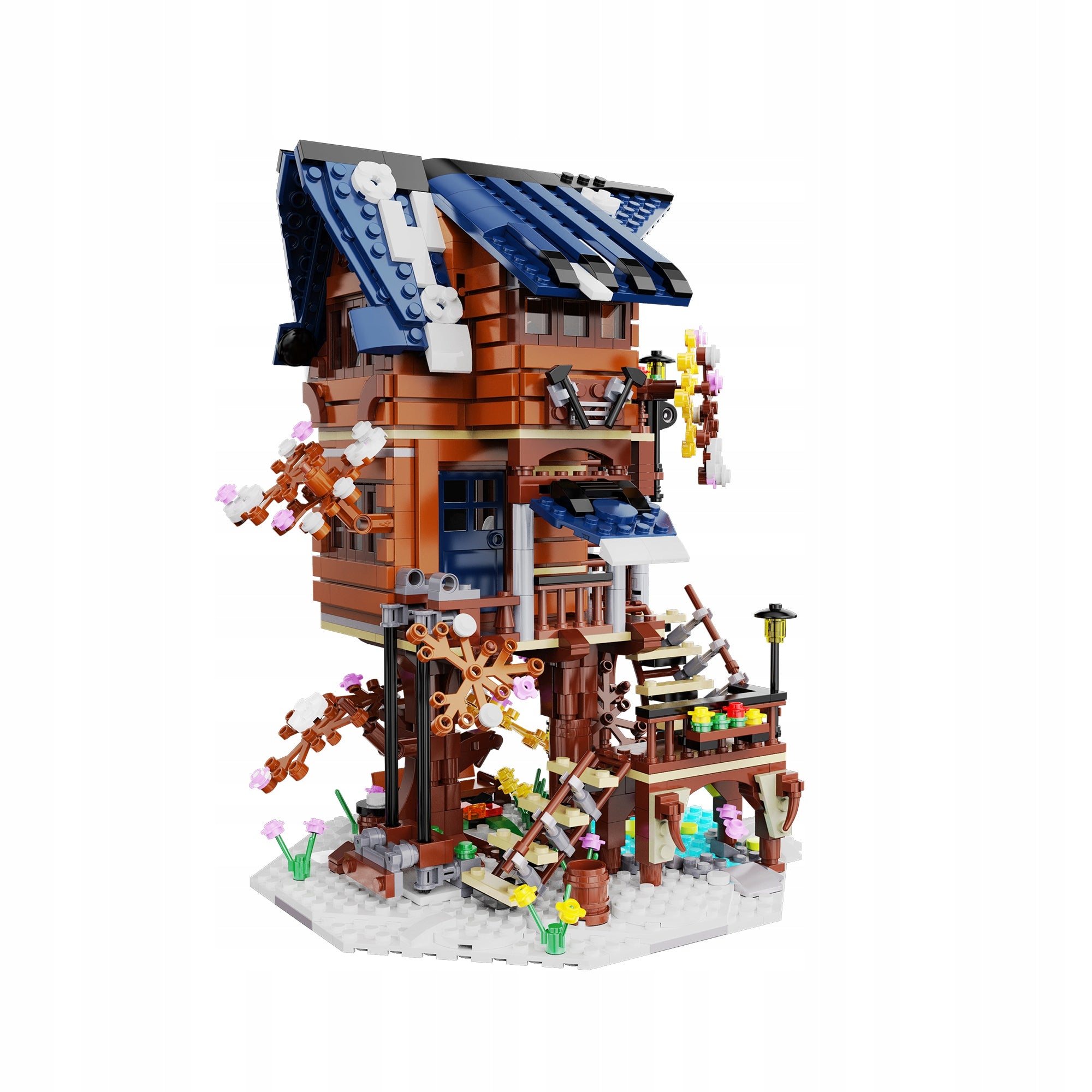 CADA Konstrukcinės kaladėlės 4in1 Keturi metų laikai, Didelis namelis ant medžio su LED, 1155 detalės