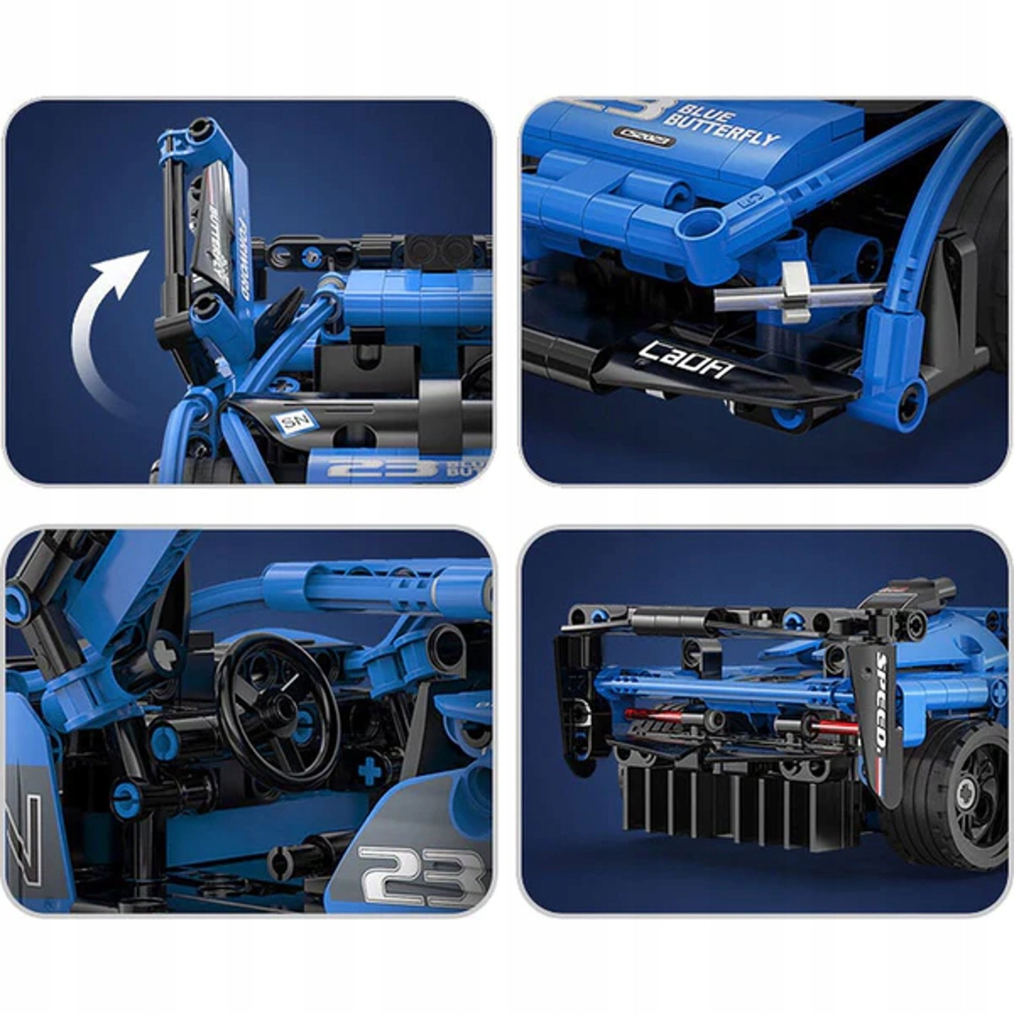 CADA Kaladėlės Sportinis lenktyninis automobilis SHADOW Atgal traukiama pavara 380 EL