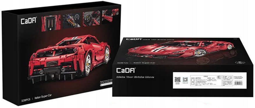 CADA Statybiniai blokeliai SUPER SPORTINIS LENKTYNINIS AUTOMOBILIS 52 cm, 3236 dalys