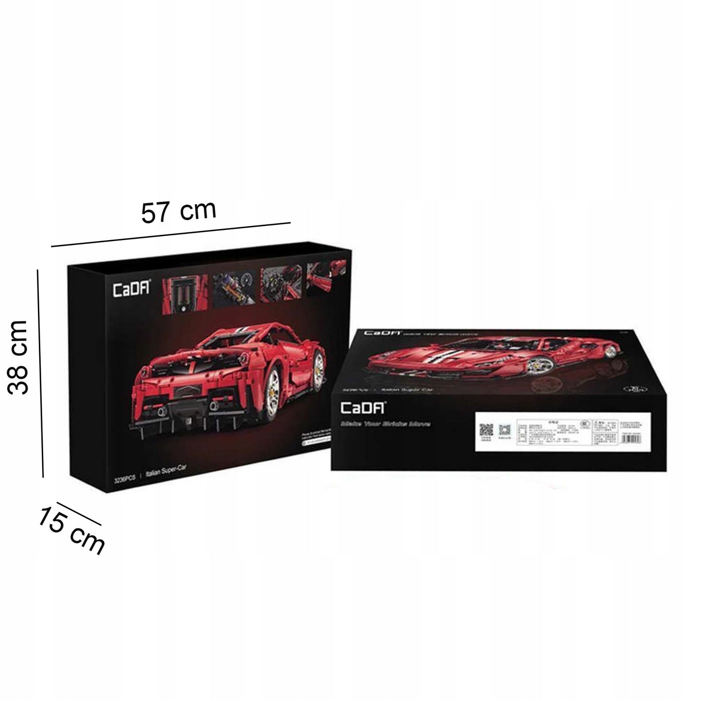 CADA Statybiniai blokeliai SUPER SPORTINIS LENKTYNINIS AUTOMOBILIS 52 cm, 3236 dalys