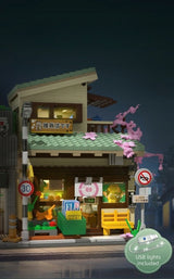 CADA Japoniškos parduotuvės "Kitty" LED šviesa statybiniai blokeliai 921 elementas