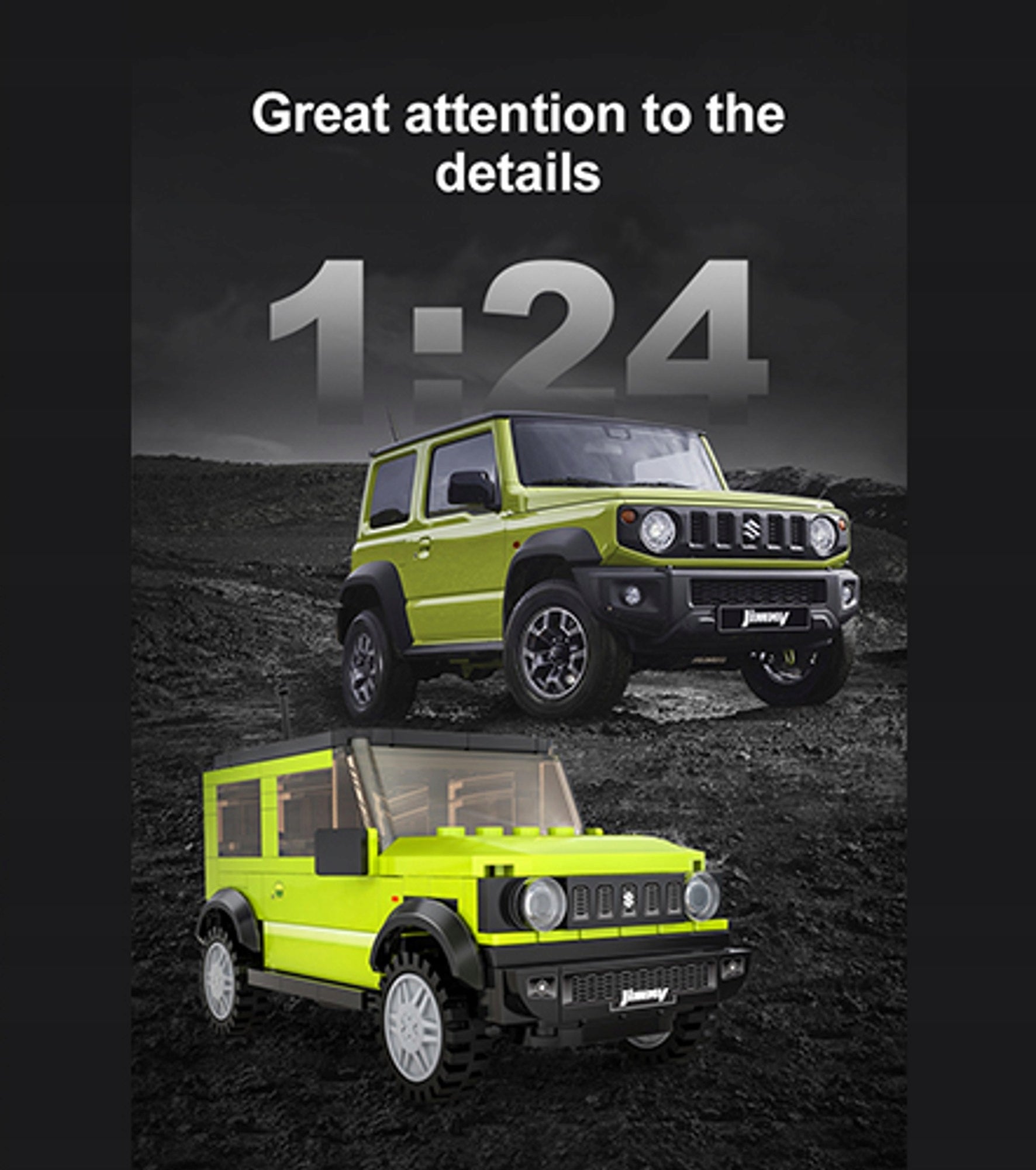 CaDA Konstrukciniai blokeliai - Automobilio modelis SUZUKI JIMNY 1:24, 192 el.